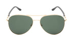 Knight Horse Classic Aviator Polarized Sunglasses – Double Bar, Green Lens