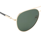 Knight Horse Classic Aviator Polarized Sunglasses – Double Bar, Green Lens