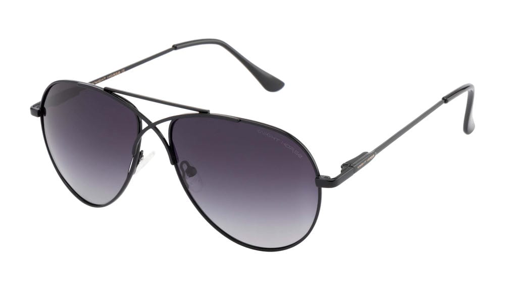 Knight Horse Black Aviator Sunglasses with Cross-Rim Design