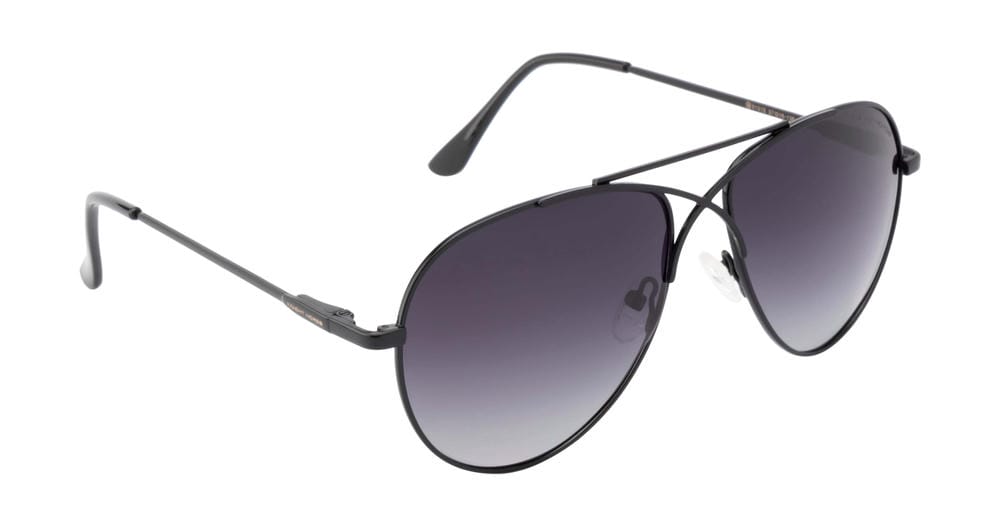 Knight Horse Black Aviator Sunglasses with Cross-Rim Design