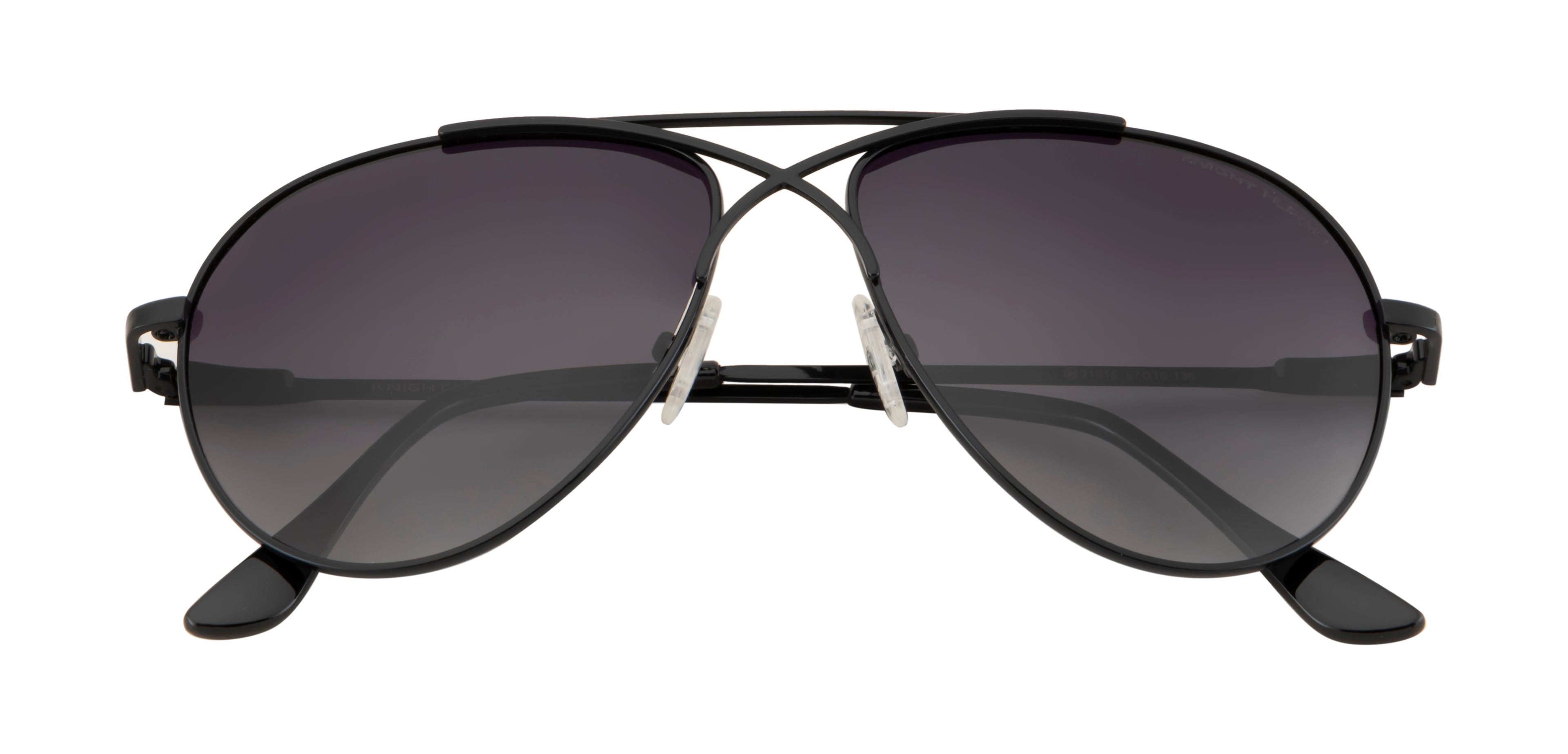 Knight Horse Black Aviator Sunglasses with Cross-Rim Design