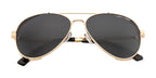 Knight Horse Gold Aviator Sunglasses with Polarised Black Lenses