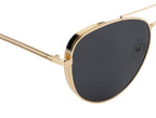 Knight Horse Gold Aviator Sunglasses with Polarised Black Lenses
