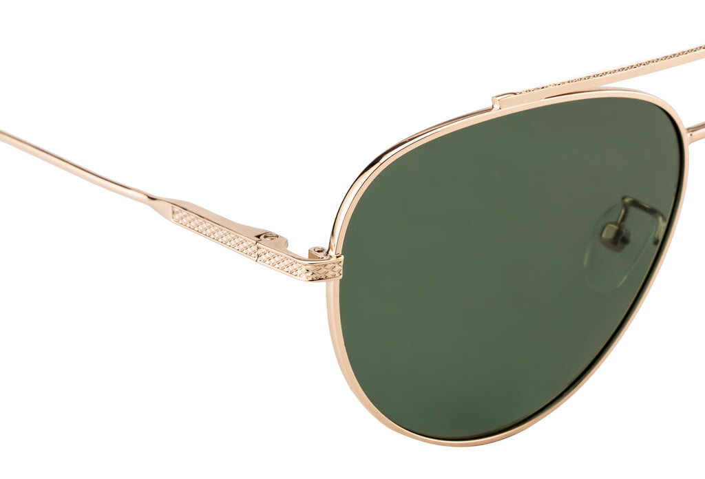 Knight Horse Gold-Tone Aviator Sunglasses with Polarized Lenses