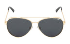 Knight Horse Gold Aviator Sunglasses with Polarised Black Lenses