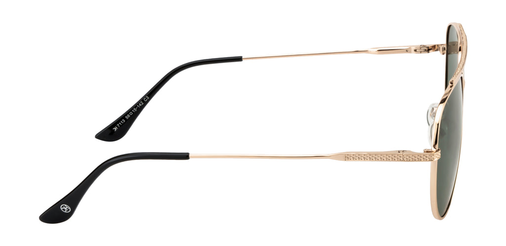 Knight Horse Gold-Tone Aviator Sunglasses with Polarized Lenses