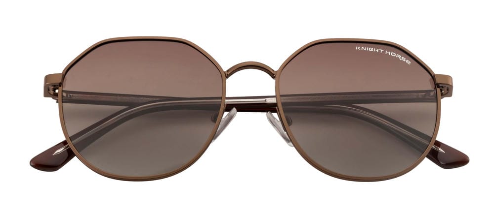 Knight Horse Stylish Geometric Sunglasses with Polarized Brown Lenses