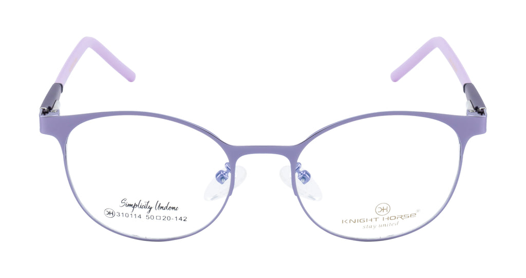 Luxurious Purple Front Metal Side Silicon Frames In Elegant Round Shape