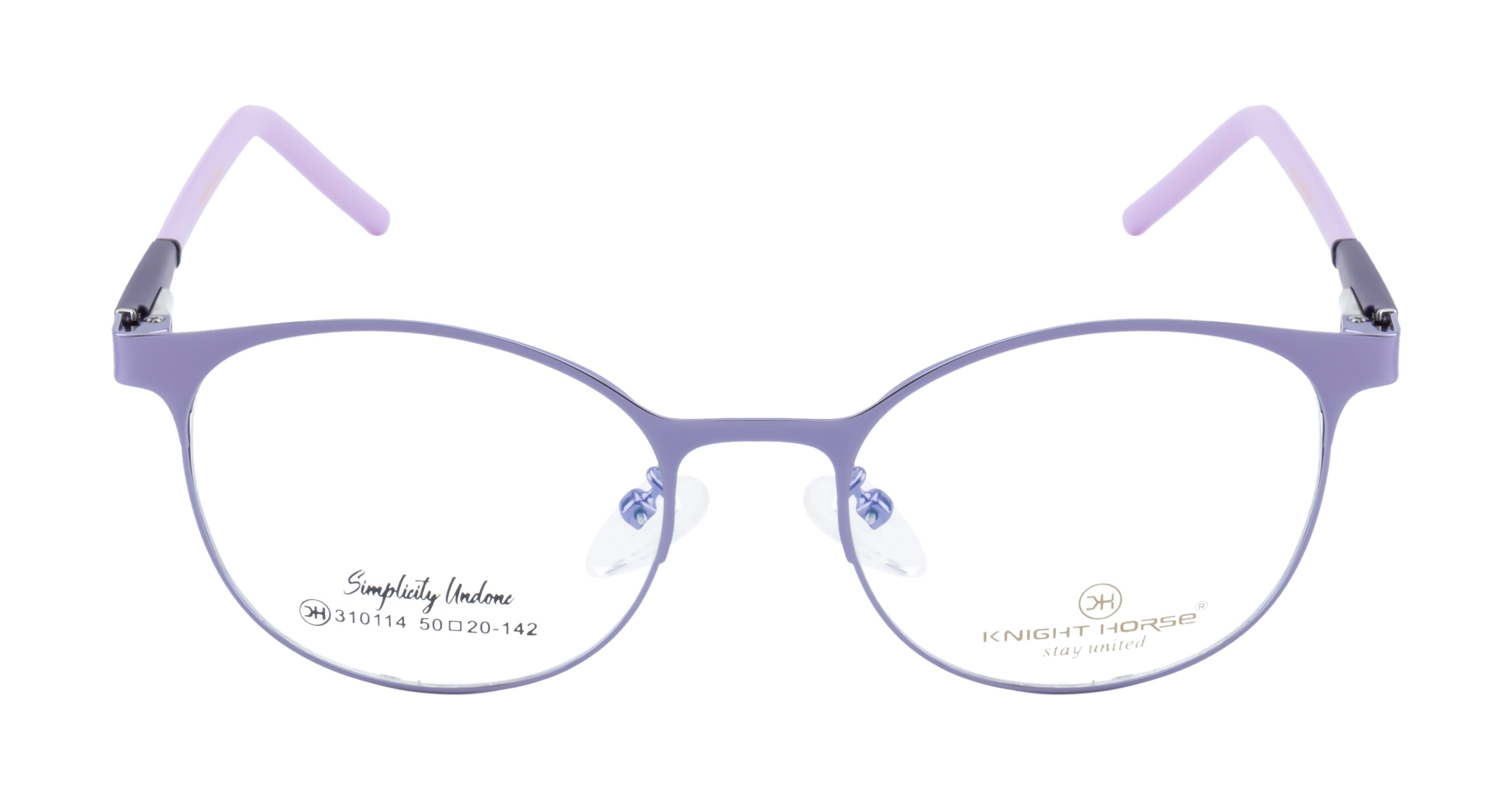 Luxurious Purple Front Metal Side Silicon Frames In Elegant Round Shape