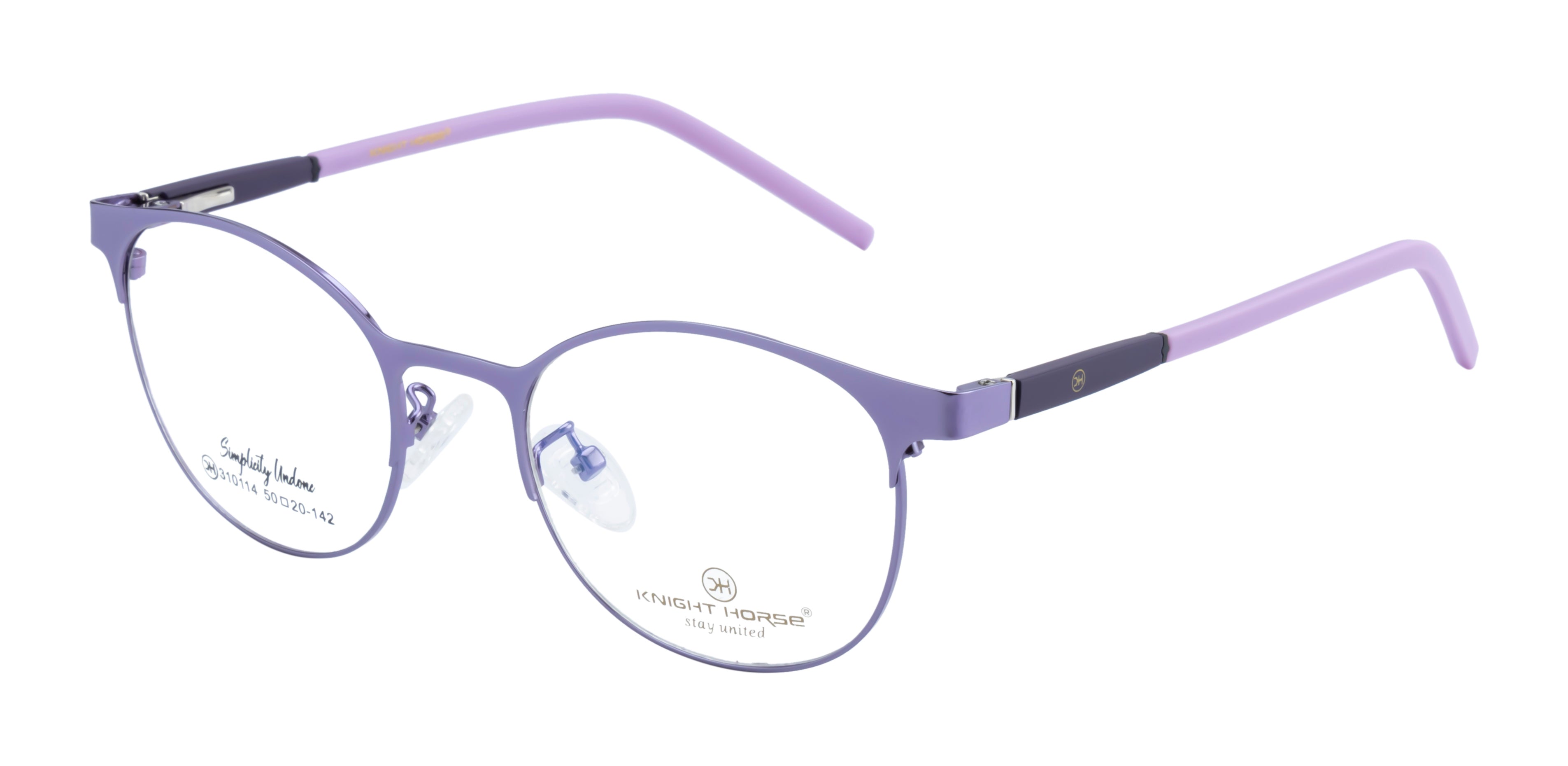 Luxurious Purple Front Metal Side Silicon Frames In Elegant Round Shape