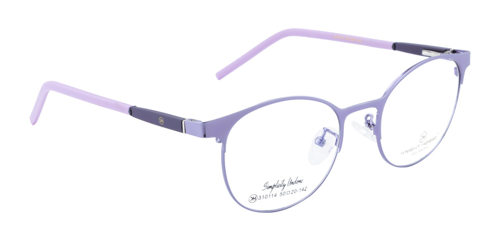 Luxurious Purple Front Metal Side Silicon Frames In Elegant Round Shape