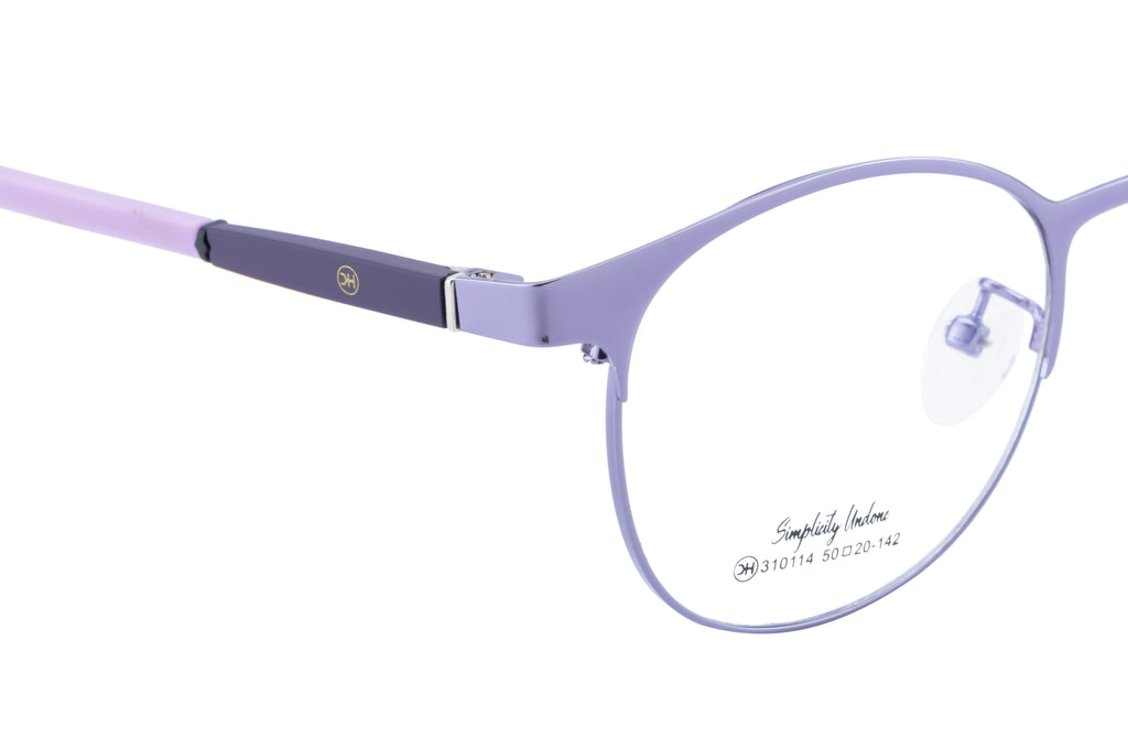 Luxurious Purple Front Metal Side Silicon Frames In Elegant Round Shape