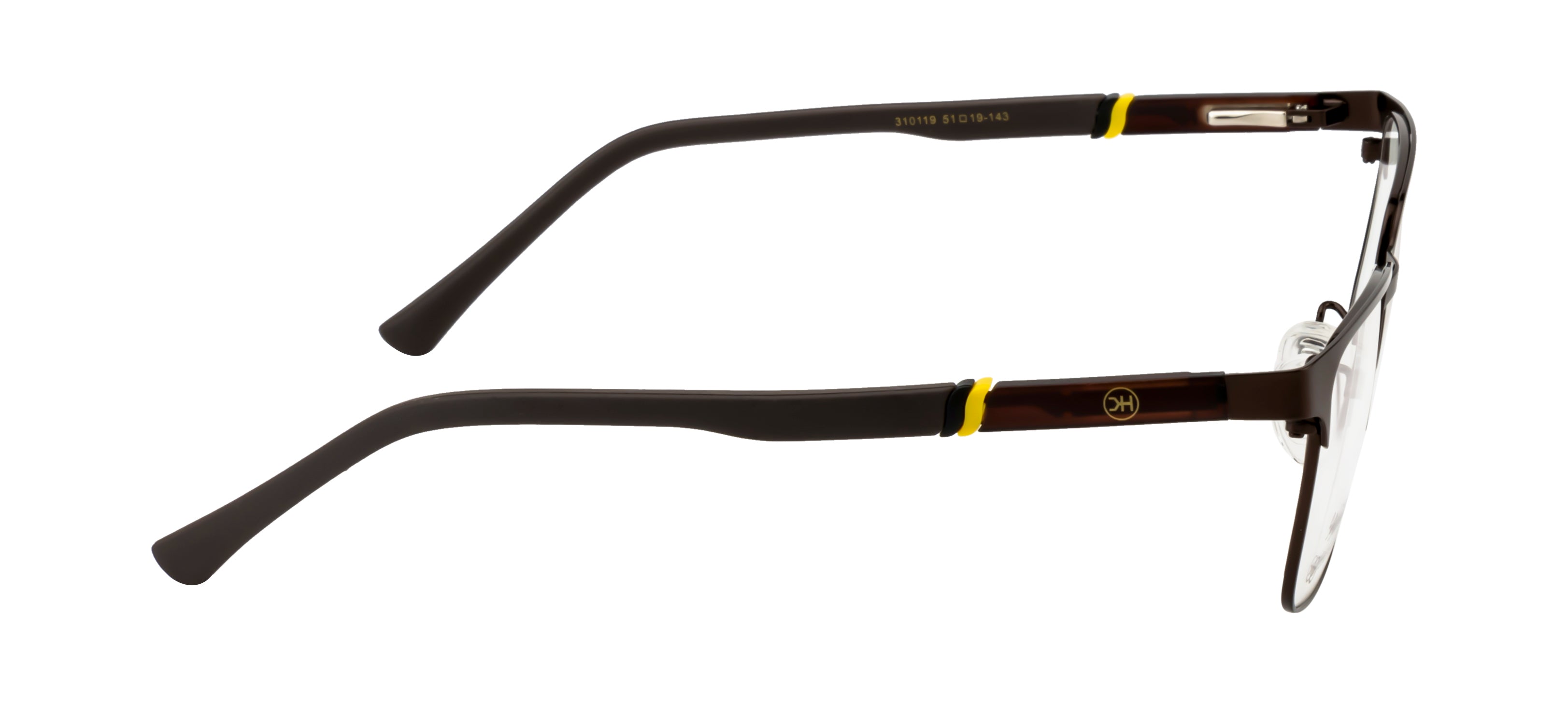 Premium Brown Metal And Silicon Eyewear Frame With Spring - Timeless Elegance Collection