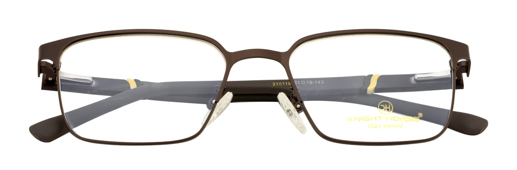 Premium Brown Metal And Silicon Eyewear Frame With Spring - Timeless Elegance Collection