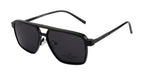 Double Bar Eyewear - Geometric| Metal Frame with 1 Polarized Clip-On
