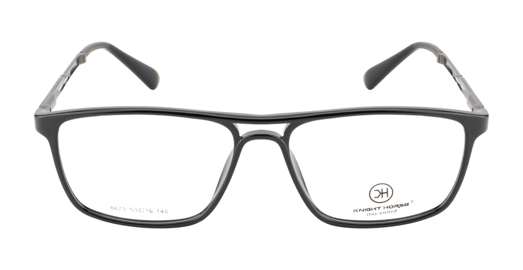 Sleek Black Rectangle Eyewear With Spring Hinges
