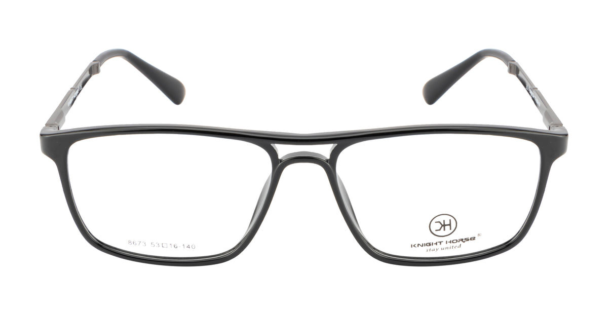 Sleek Black Rectangle Eyewear With Spring Hinges