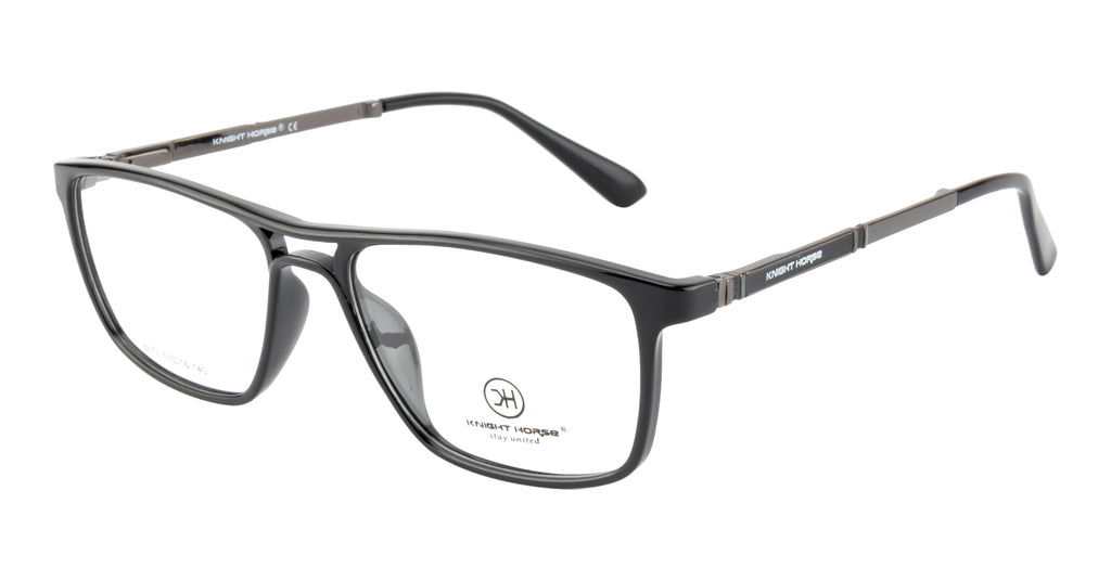 Sleek Black Rectangle Eyewear With Spring Hinges