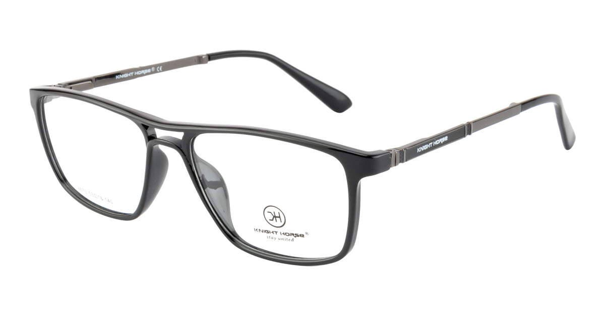 Sleek Black Rectangle Eyewear With Spring Hinges