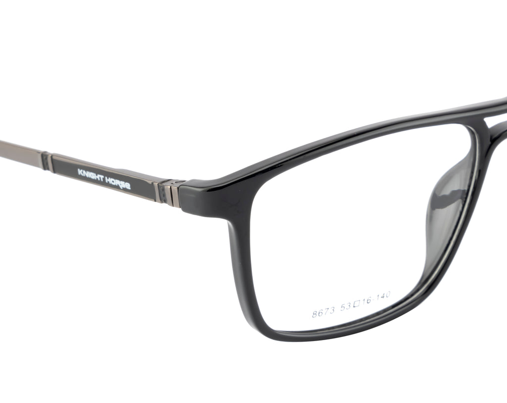 Sleek Black Rectangle Eyewear With Spring Hinges