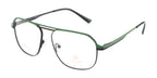 Stylish Metal Eyewear Frames | Green & Black Color | Full Rim | Double Bar