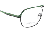 Stylish Metal Eyewear Frames | Green & Black Color | Full Rim | Double Bar