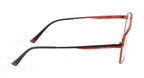 Stylish Double Bar Metal Eyewear Frame In Red & Black Color