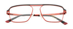Stylish Double Bar Metal Eyewear Frame In Red & Black Color
