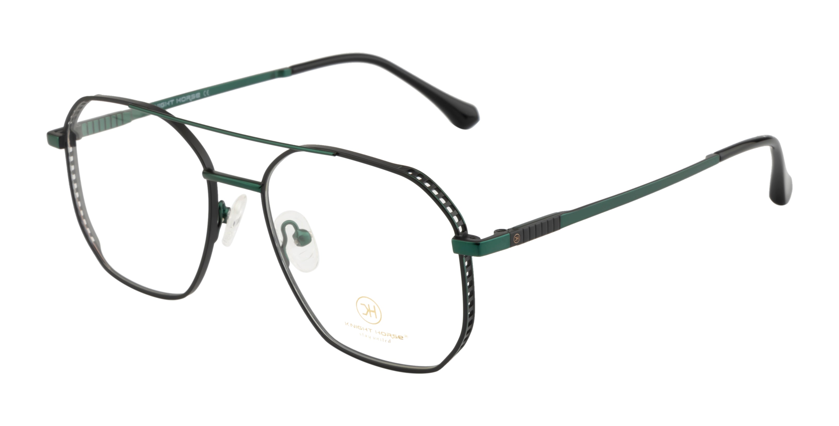 Metal Eyewear - Black & Green Color | Geometric Design