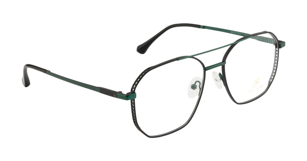 Metal Eyewear - Black & Green Color | Geometric Design