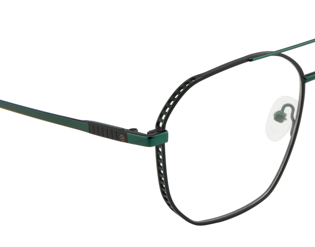Metal Eyewear - Black & Green Color | Geometric Design