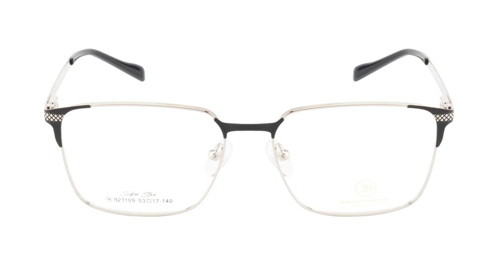 Stylish Metal Eyewear Frame In Silver & Black Color