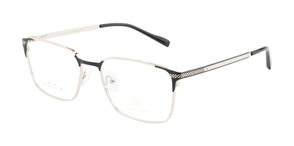 Stylish Metal Eyewear Frame In Silver & Black Color