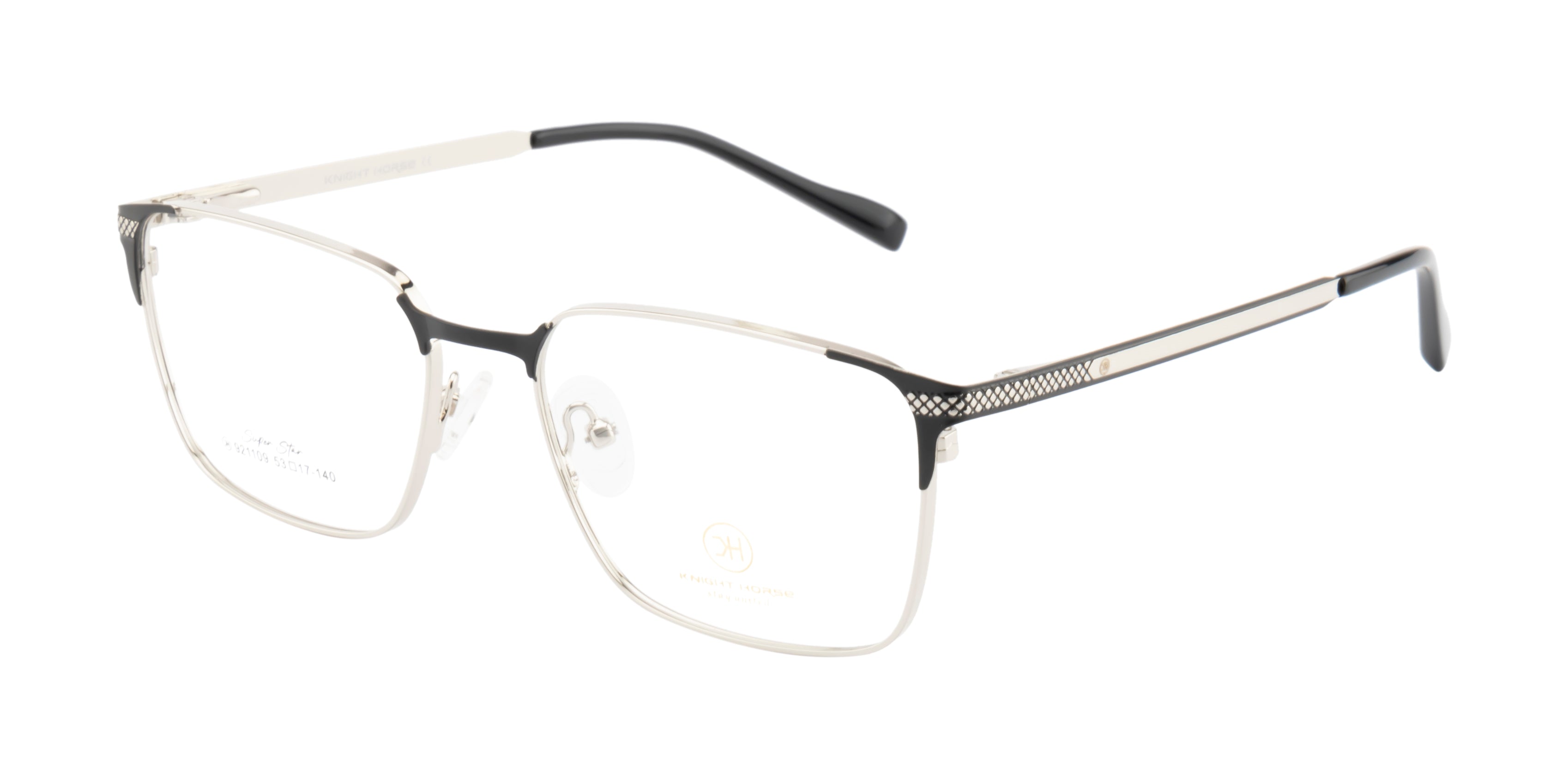 Stylish Metal Eyewear Frame In Silver & Black Color