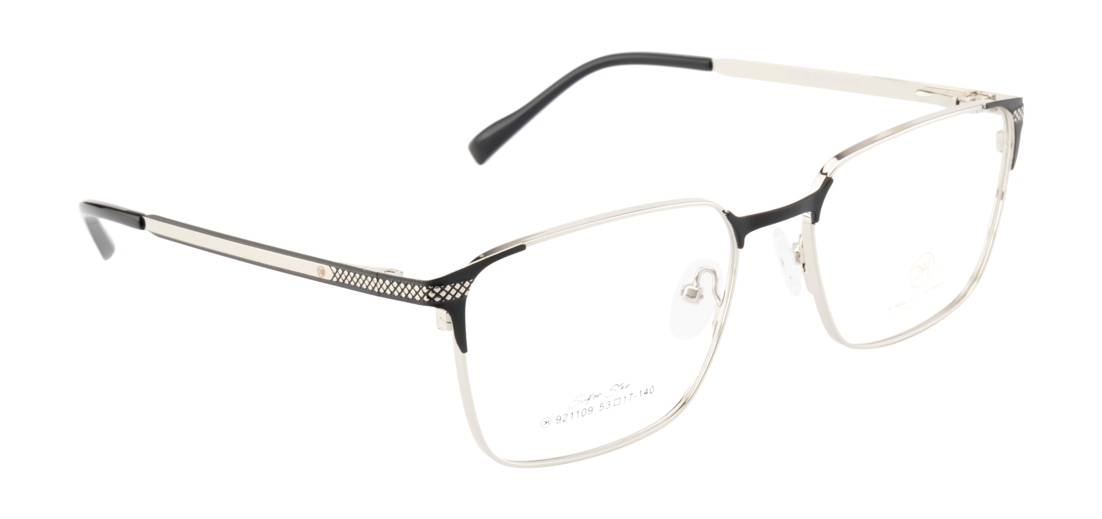 Stylish Metal Eyewear Frame In Silver & Black Color
