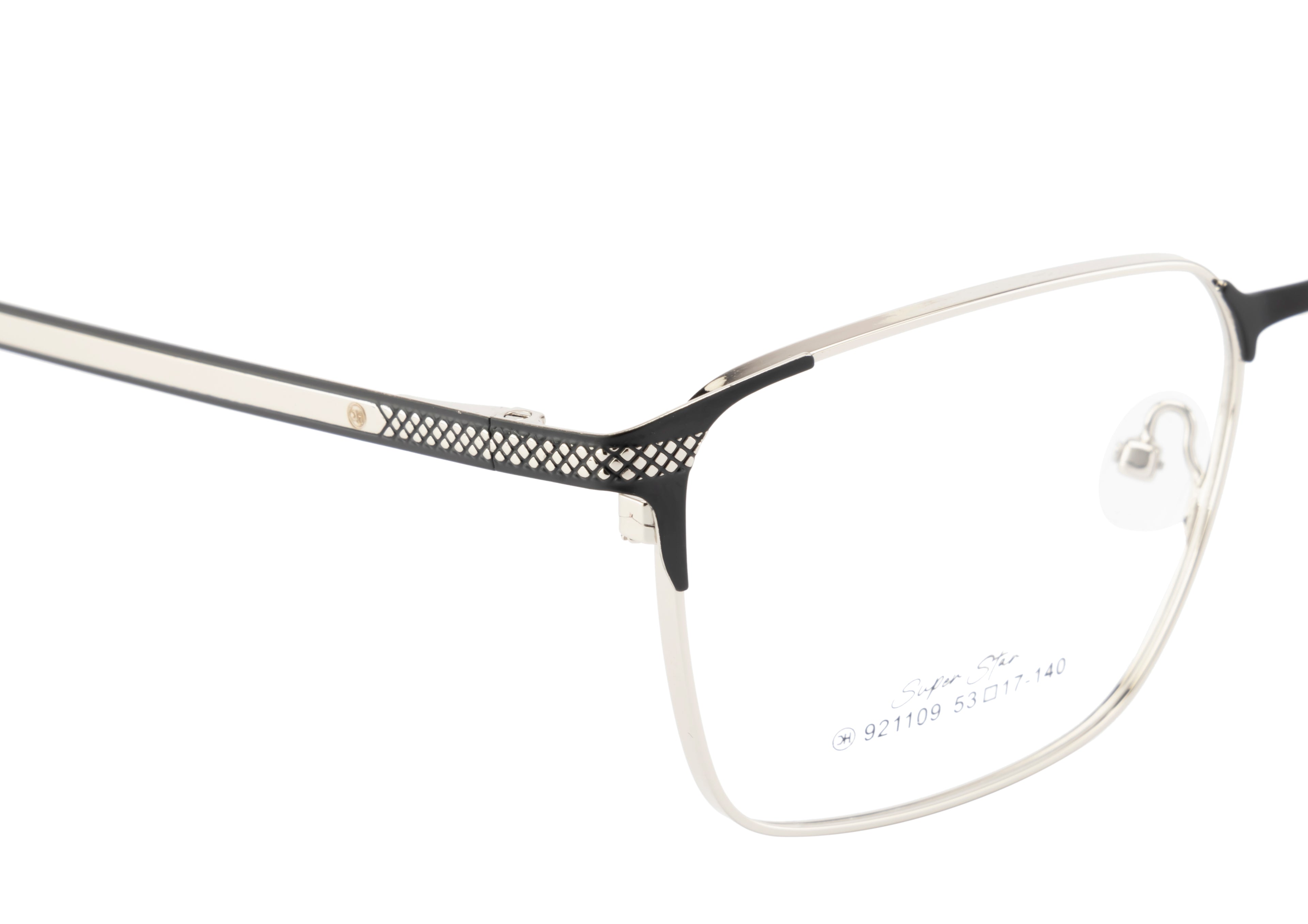 Stylish Metal Eyewear Frame In Silver & Black Color