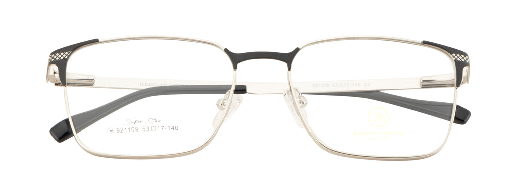Stylish Metal Eyewear Frame In Silver & Black Color