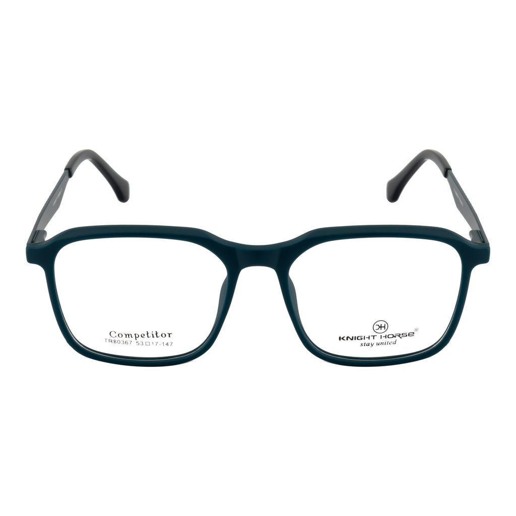 Rectangular Matte Teal Eyeglass Frame