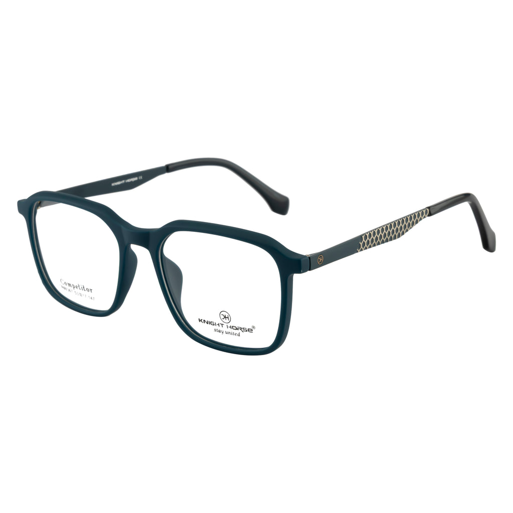 Rectangular Matte Teal Eyeglass Frame