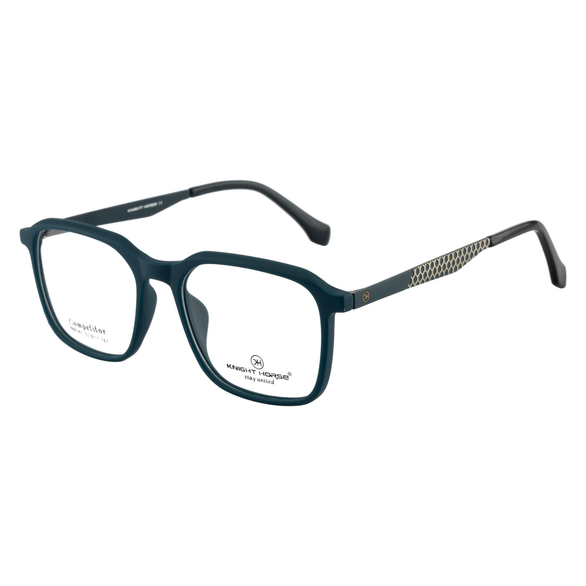 Rectangular Matte Teal Eyeglass Frame