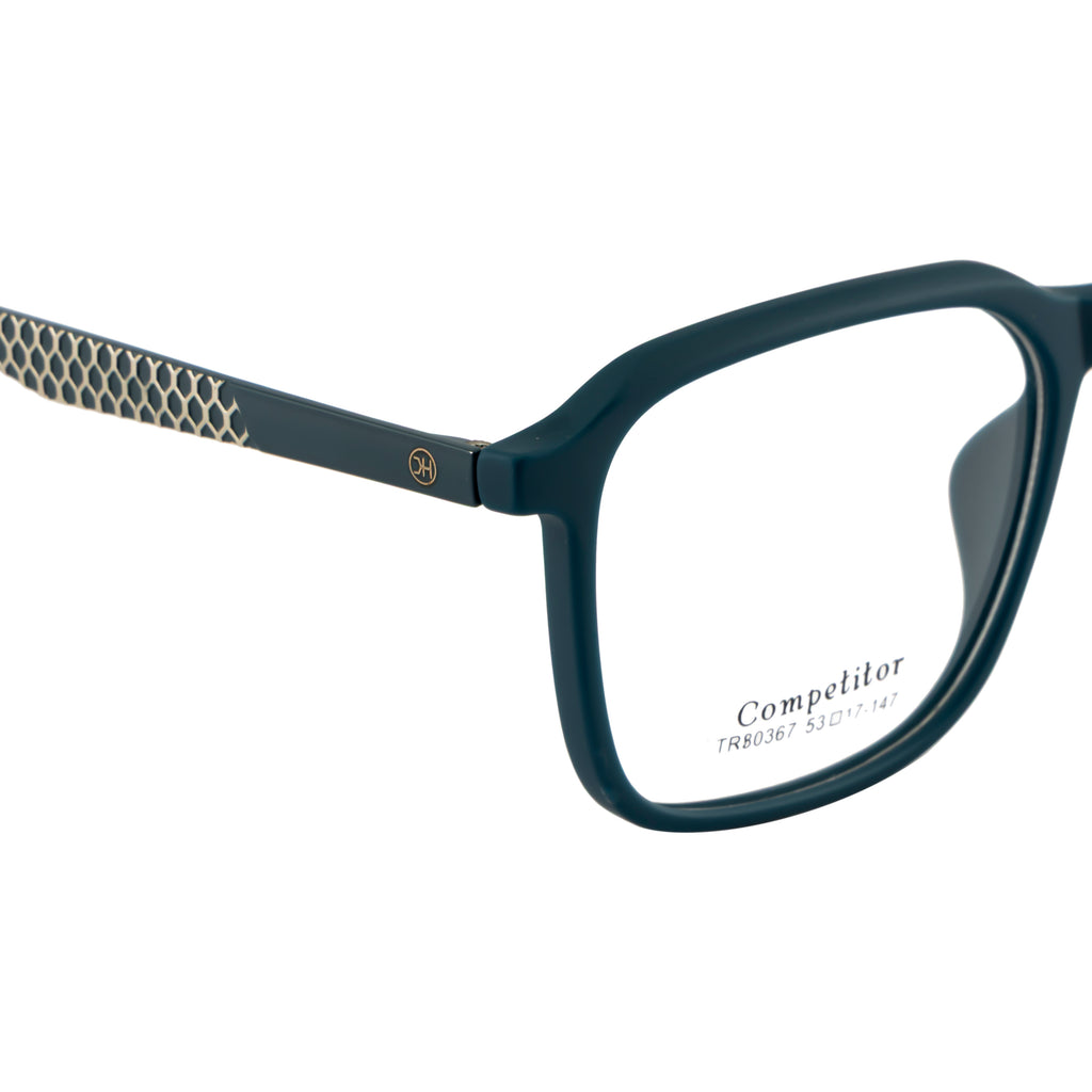 Rectangular Matte Teal Eyeglass Frame