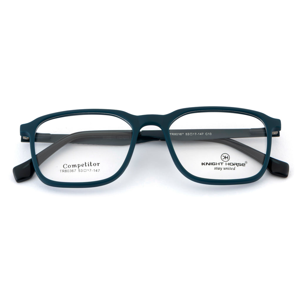 Rectangular Matte Teal Eyeglass Frame