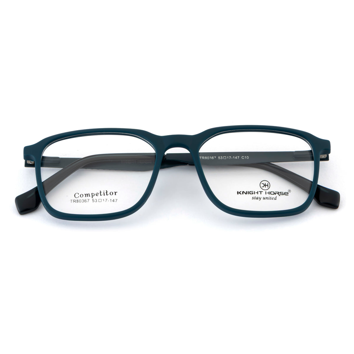 Rectangular Matte Teal Eyeglass Frame
