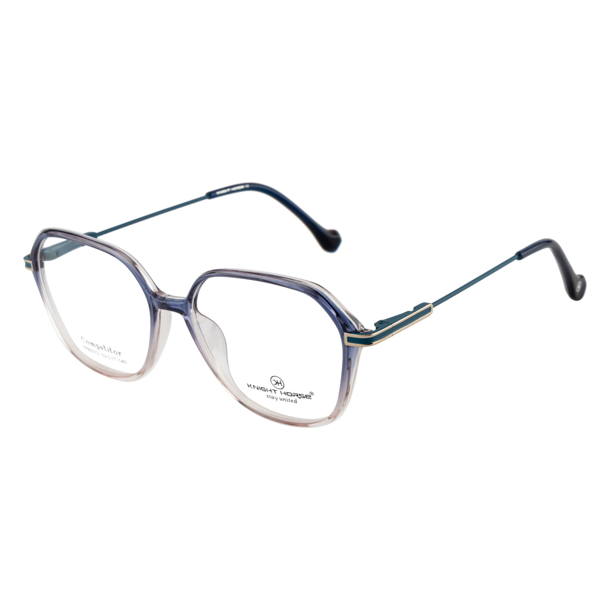 Geometric Transparent Gradient Eyeglass Frame