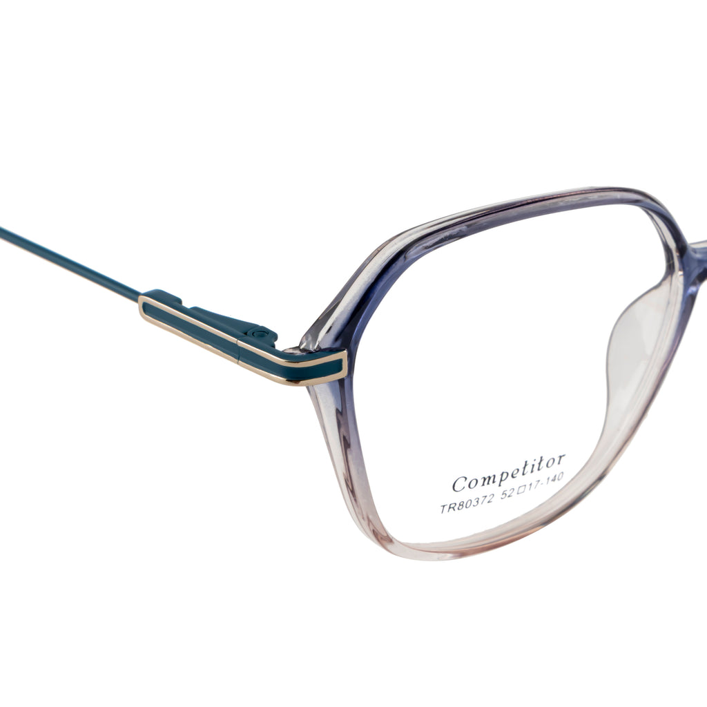 Geometric Transparent Gradient Eyeglass Frame