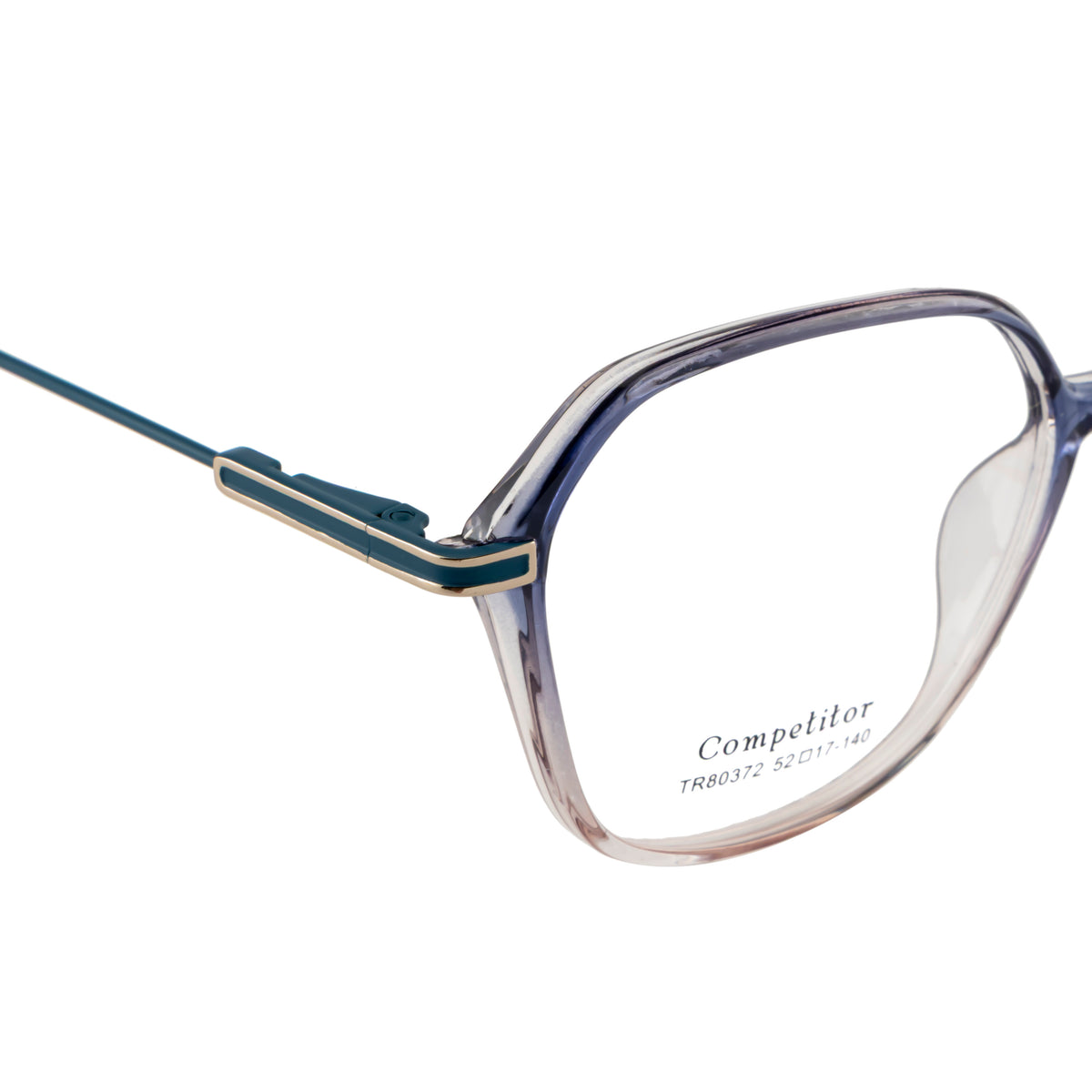 Geometric Transparent Gradient Eyeglass Frame