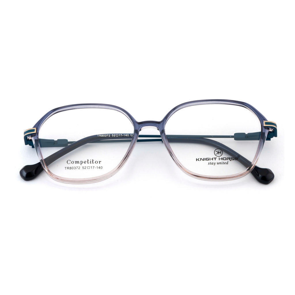 Geometric Transparent Gradient Eyeglass Frame