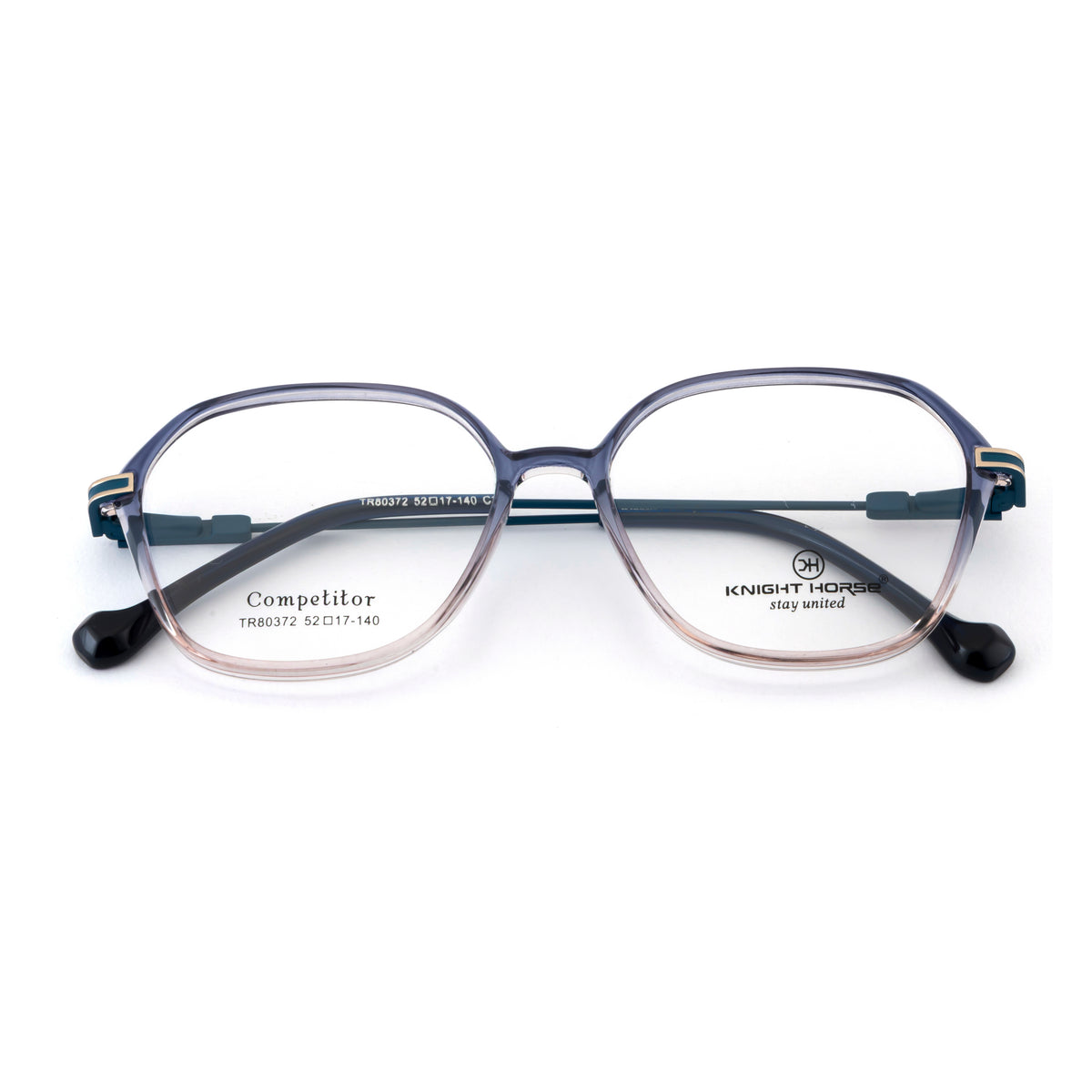 Geometric Transparent Gradient Eyeglass Frame