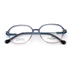 Geometric Transparent Gradient Eyeglass Frame