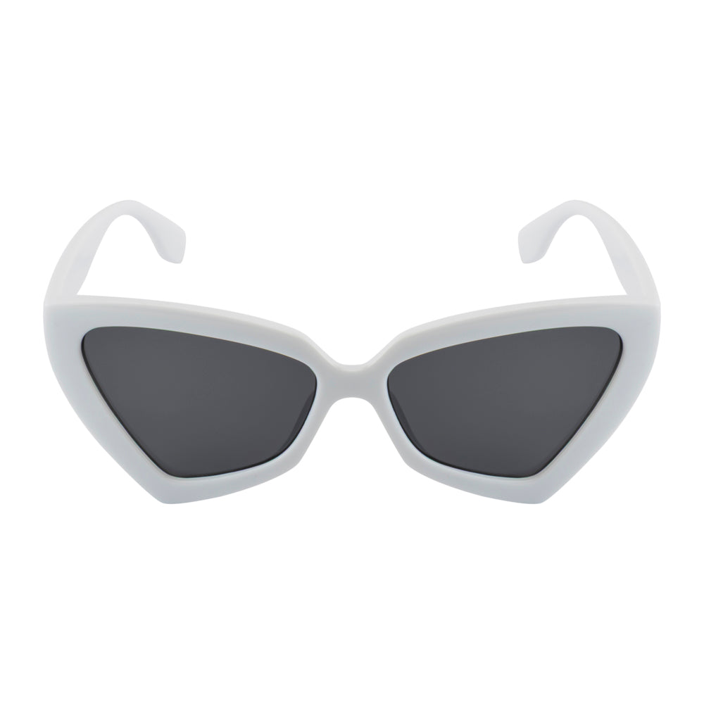 Stylish Cat Eye Sunglasses – White Frame | Black Lens